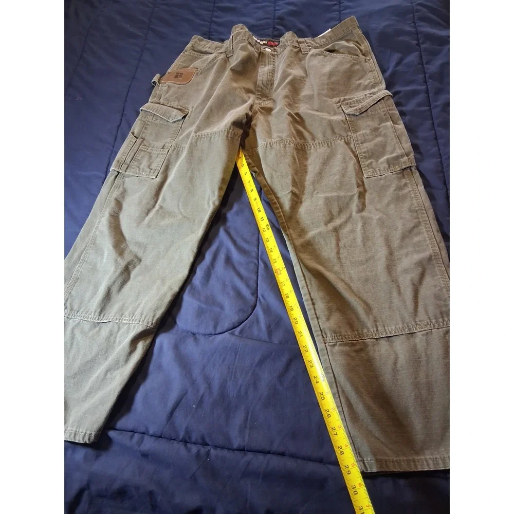 Wrangler Riggs Workwear Ripstop Cargo Pants Double Knee Straigt Men 42x30‎ Gray